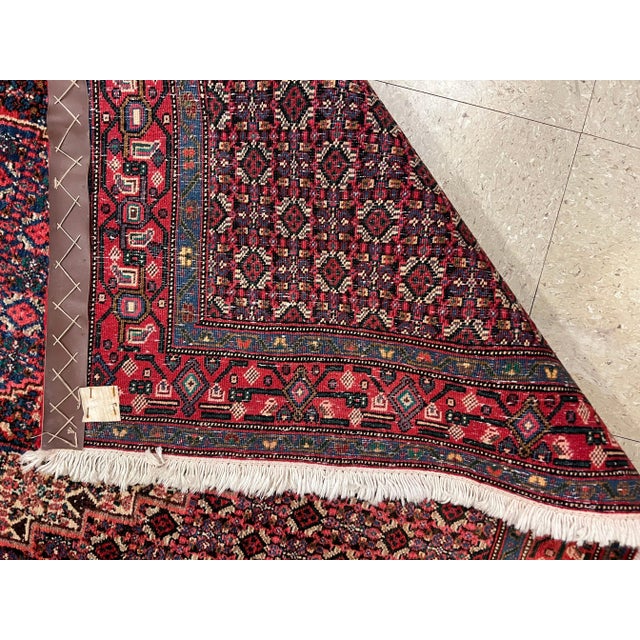 Wine Vintage Persian Tabriz Handmade Oriental Wine Red, Ivory & Navy Rug For Sale - Image 8 of 9