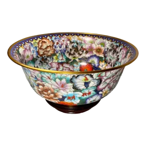 Large Chinese Cloisonne Enamel Bowl, Qing Dynasty