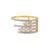 Luxury Multi-Row Diamond Open Cigar Cocktail Ring Size 9 in 14k Yellow Gold For Sale - Image 4 of 15
