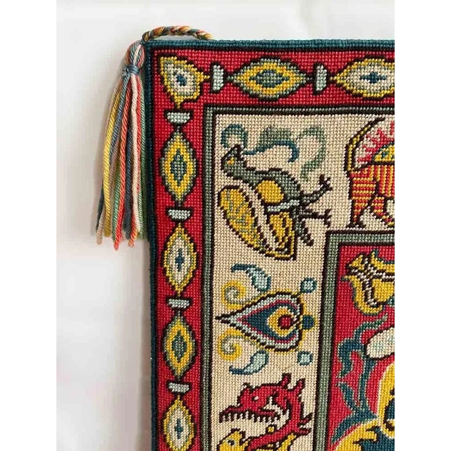 Vintage Needlepoint Wall Hanging For Sale - Image 4 of 9