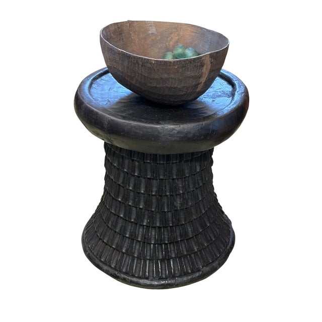 Wood Stunning Vintage Lg Tribal Nobility Bamileke Stool/Table Cameroon 19" H For Sale - Image 7 of 12