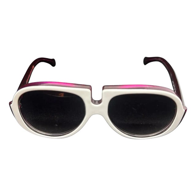 2010 Purple and White Italian Oversize Sunglasses by Patty Paillette Venice For Sale