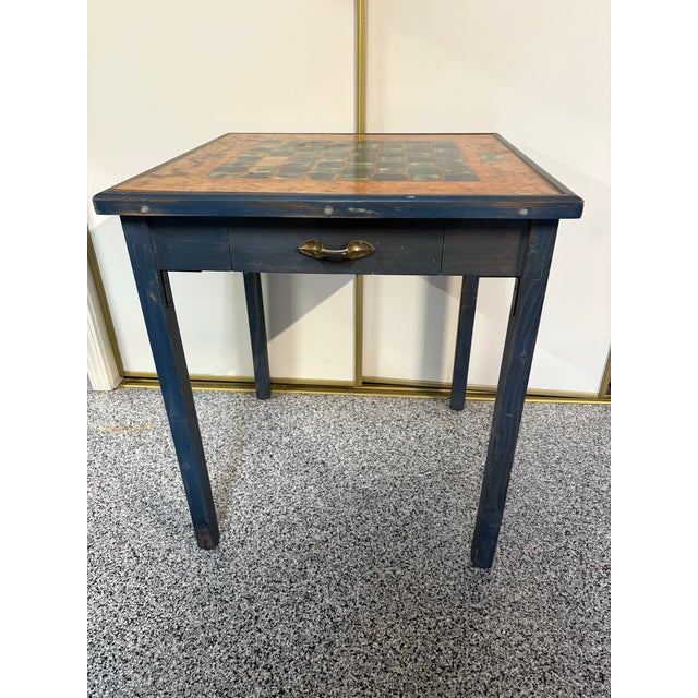 While shopping in LeBrea in LasAngeles, CA at an antique store, I came across this 1980's blue stonewashed tile looking...