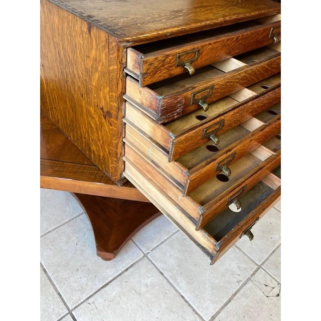 Early 20th Century Antique Oak 6 Drawers Plan Chest. By Macey. For Sale - Image 10 of 17