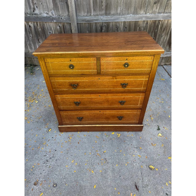 English Aesthetic Movement Walnut Chest of Drawers For Sale - Image 4 of 10