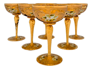 Tre Fuochi Murano Glass Champagne Flutes from Manifattura di Murano, 1960s, Set of 6