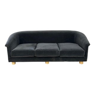 1960s Curved Back Mohair Sofa on Pine Legs For Sale