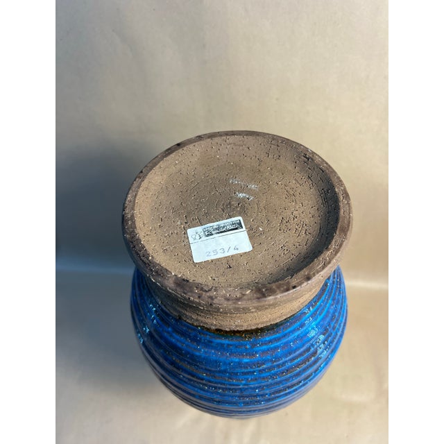 Bitossi Blue Pietra Decor Bottle Vase by Aldo Londi, Italy, C. 1960s For Sale In San Francisco - Image 6 of 6