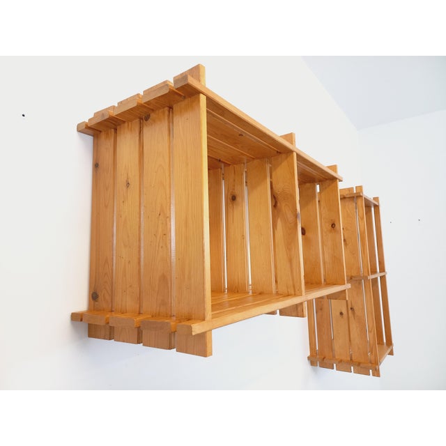 Wood Vintage Pine Wall Shelves in the style of Maison Regain, 1980s, Set of 2 For Sale - Image 7 of 16