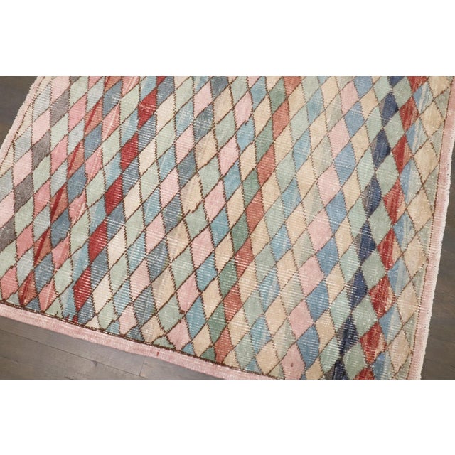 Square Turkish Deco Rug - 3'11" x 4'2" For Sale In New York - Image 6 of 6