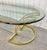 Metal Vintage Brass & Oval Glass Top Coffee Table For Sale - Image 7 of 7