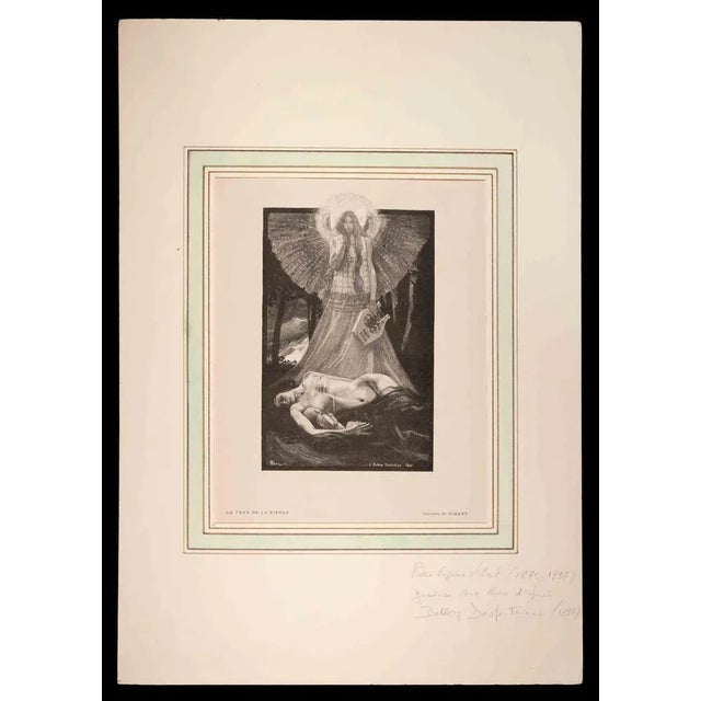 Au pays de la vierge is an original artwork realized by french artist pierre eugène vibert . It's an original woodcut...