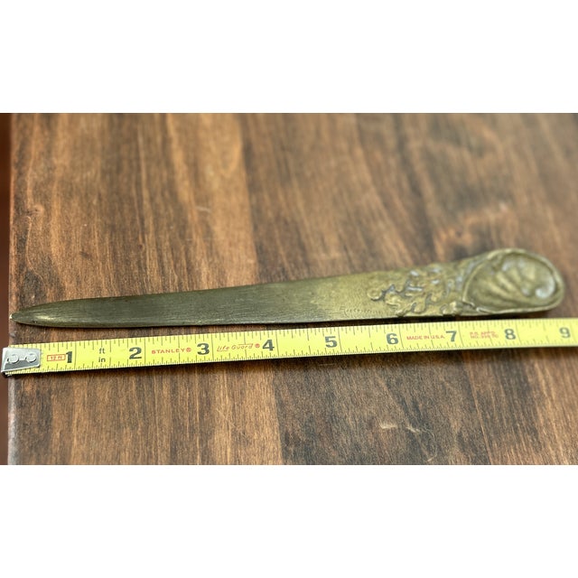 1920s Signed Henri Rischmann Art Nouveau Handmade Bronze Letter Opener For Sale - Image 14 of 15