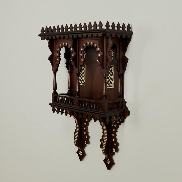 Antique Moroccan Inlaid Wall Bracket or Shelf For Sale - Image 9 of 11