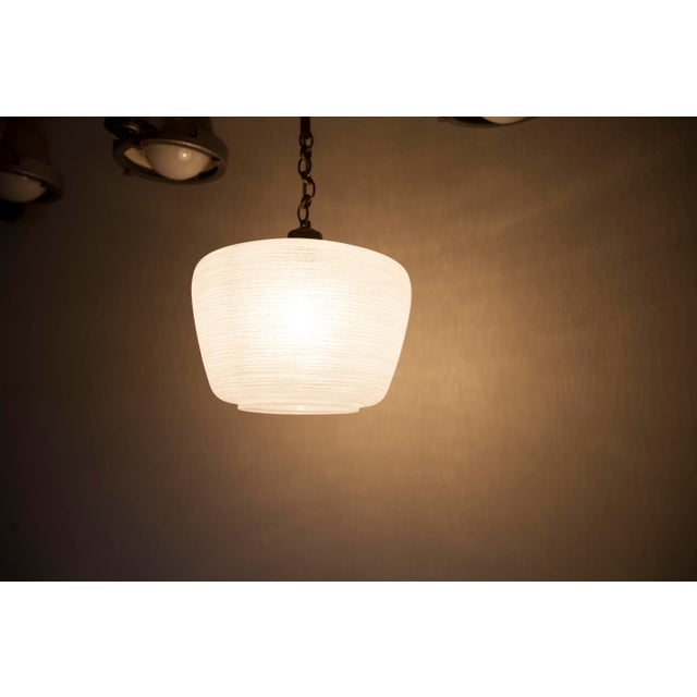 Italian Chandelier in Ribbed Glass and Brass, 1960s For Sale - Image 18 of 18