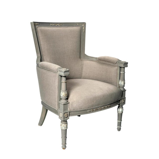 1960s Hand Carved French Bergère Chair For Sale - Image 10 of 10