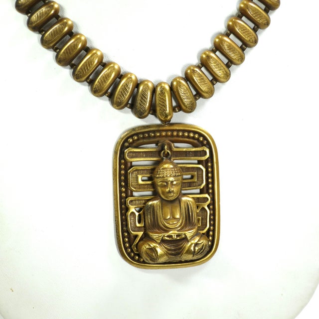 Art Deco Vintage Designer Joseff of Hollywood Asian Necklace 1940s For Sale - Image 3 of 11