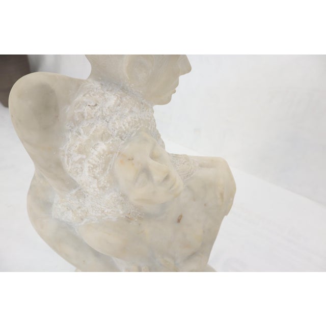 Mid-Century Modern Carved Marble Sculpture on Walnut Base For Sale - Image 9 of 14