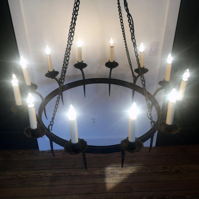 Forged iron sale chandelier