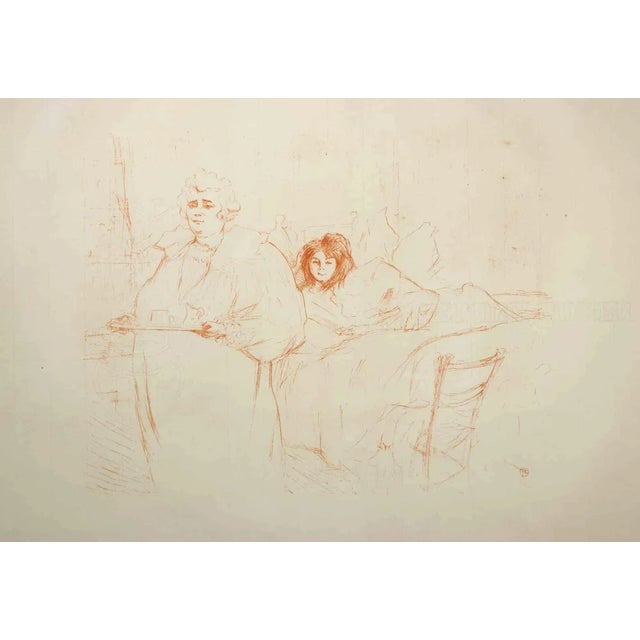 After H. de Toulouse-Lautrec, Femme au Plateu, Le Petit Déjeuner, Lithograph, 1900s For Sale - Image 4 of 4