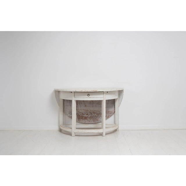 19th Century Swedish Gustavian White Country Drop Leaf Table For Sale - Image 9 of 14