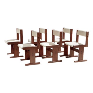 Vintage Stained Oak and Bouclé Dining Chairs by Poul H. Poulsen for Gangsø Møbler, Denmark, 1960s, Set of 6 For Sale