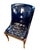 Neoclassical Neoclassical-Style Tufted Leather Side Chair With Greek Key Trim For Sale - Image 3 of 10