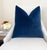 Modern Indigo Blue 20x20 Velvet Throw Pillow With Feather Down Insert For Sale - Image 3 of 4