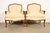 French Provincial Baker Furniture French Provincial Louis XV Carved Fruitwood Bergère Chairs, Pair For Sale - Image 3 of 14