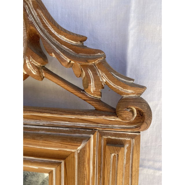 Carved Wood Mantel Mirror With Garden Tools & Basket For Sale - Image 10 of 12