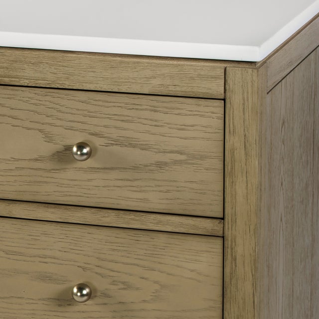 Nora 48 in. W Quartz and Wood Single Sink 8 Drawer Bathroom Vanity Set, Light Oak For Sale - Image 10 of 12