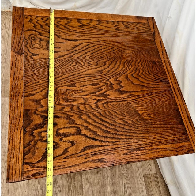 Antique Expanding Pub Kitchen Table Barley Twist Legs English Tiger Oak For Sale - Image 10 of 13