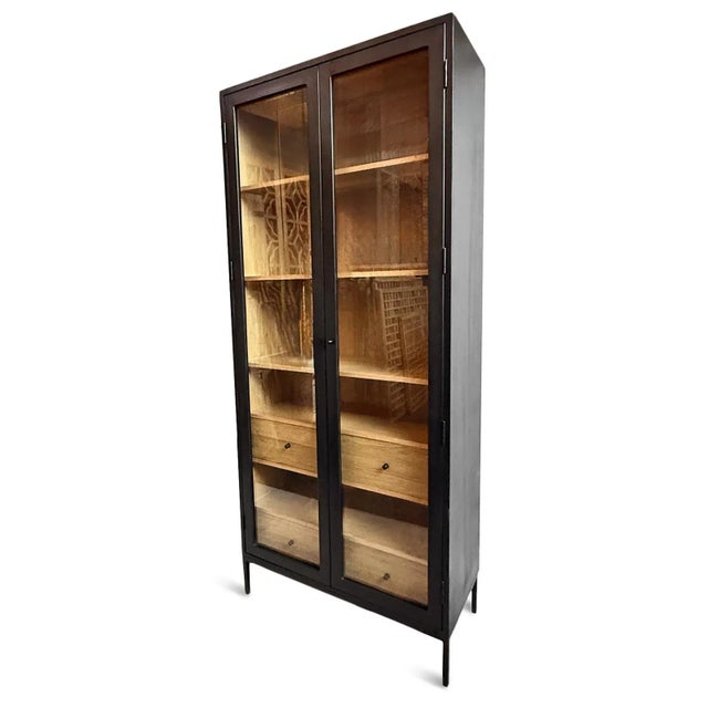 Roland Iron & Oak Display Cabinet For Sale In Los Angeles - Image 6 of 7