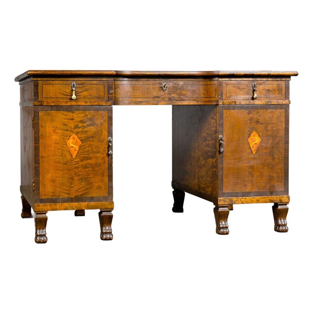 Art Nouveau Desk in Birch For Sale