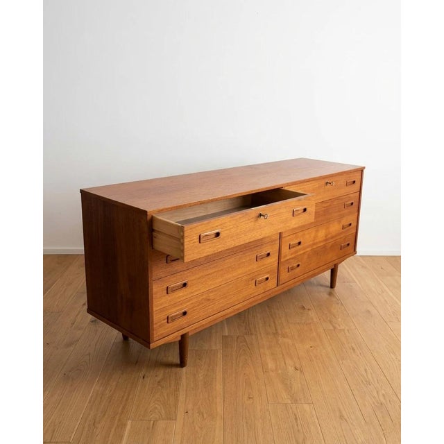 Mid-Century Modern Vintage Danish Teak Sideboard with Drawers, 1950s For Sale - Image 3 of 6