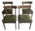 Scandinavian Green Velvet Chairs, 1970s, Set of 4 For Sale