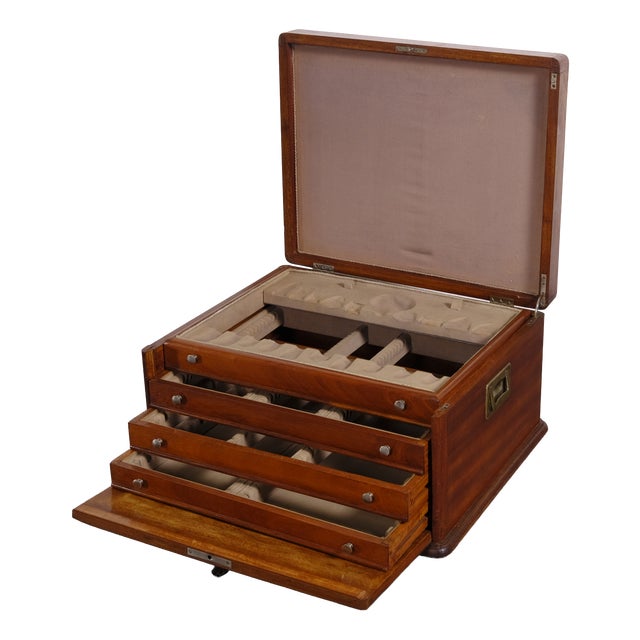 Antique Art Deco Wooden Cutlery Chest, 1920s For Sale