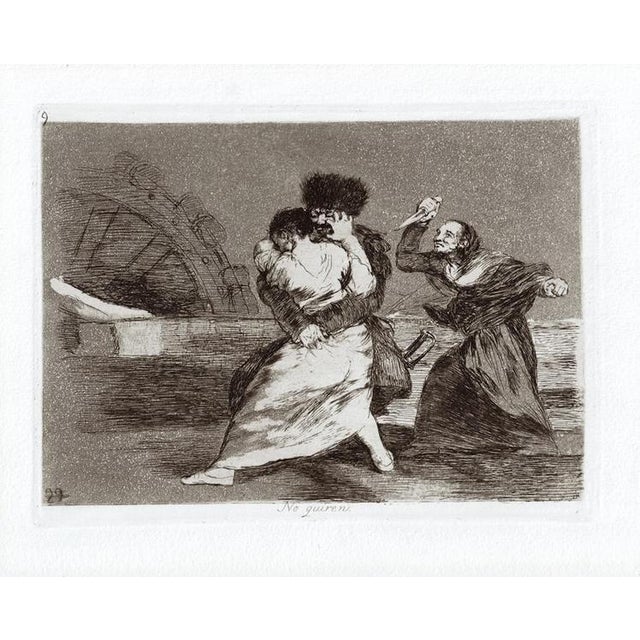 No quiren is an original artwork realized by the great Spanish artist Francisco Goya in 1810. Original Etching on paper....