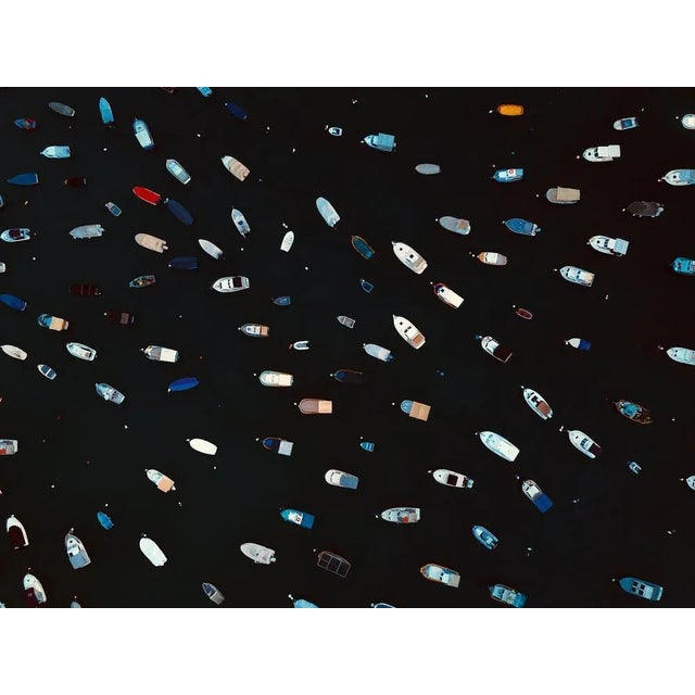 Felix Cesare, Aerial Top View Pattern of Anchored Boats at the Harbour, Photographic Paper, in Flawless conditions....