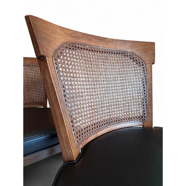 Henredon Vintage Henredon Slipper Chairs - Neoclassic Caned Backs, a Pair For Sale - Image 4 of 8