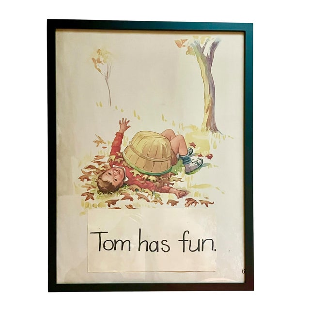 Vintage Framed Children’s Storybook Prints – Pair of Whimsical Nursery Illustrations For Sale - Image 12 of 13
