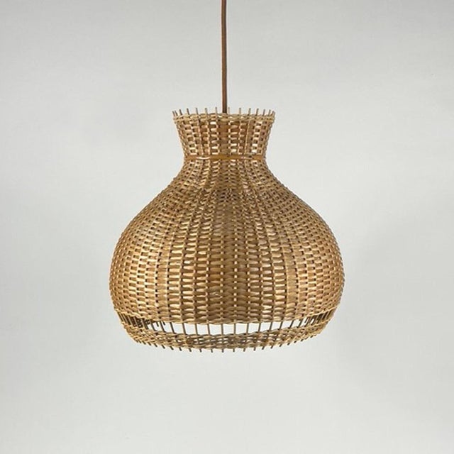 Austrian Rattan & Wicker Pendant, 1950s For Sale - Image 4 of 16