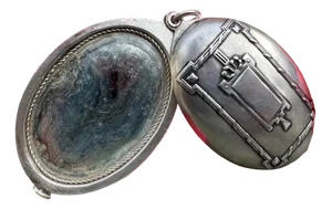 Antique 800 Silver Mirror Medallion, France, 1890s