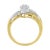 Contemporary 10K Yellow and White Gold 1/2 Cttw Diamond Marquise Shaped Cluster Split Shank Ring - Size 8 For Sale - Image 3 of 6