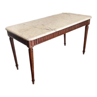 18th Century Walnut and Beveled-Marble Console For Sale