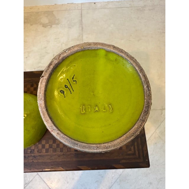 Vintage Rosenthal Netter Aldo Londi for Bitossi Art Pottery Candleholders, Made in Italy - A Pair For Sale - Image 9 of 18