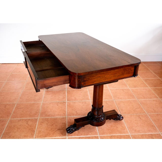 William IV Library Table in Rosewood and Mahogany, England, 1830s For Sale - Image 6 of 18