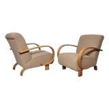 Art Deco Lounge Chairs by Jindřich Halabala, 1950s, Set of 2 For Sale