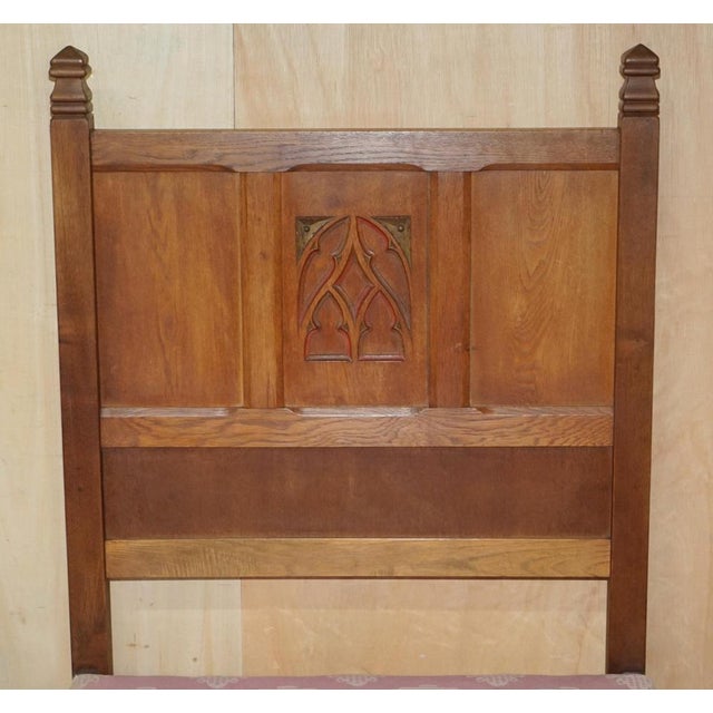 Arts & Crafts Limed Oak Cotswold Single Bed from Tudor Furniture, 1930s For Sale - Image 3 of 15