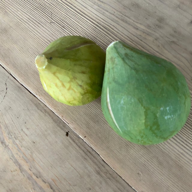 Mid 20th Century Mid 20th Century Italian Alabaster Green Figs - A Pair For Sale - Image 5 of 9